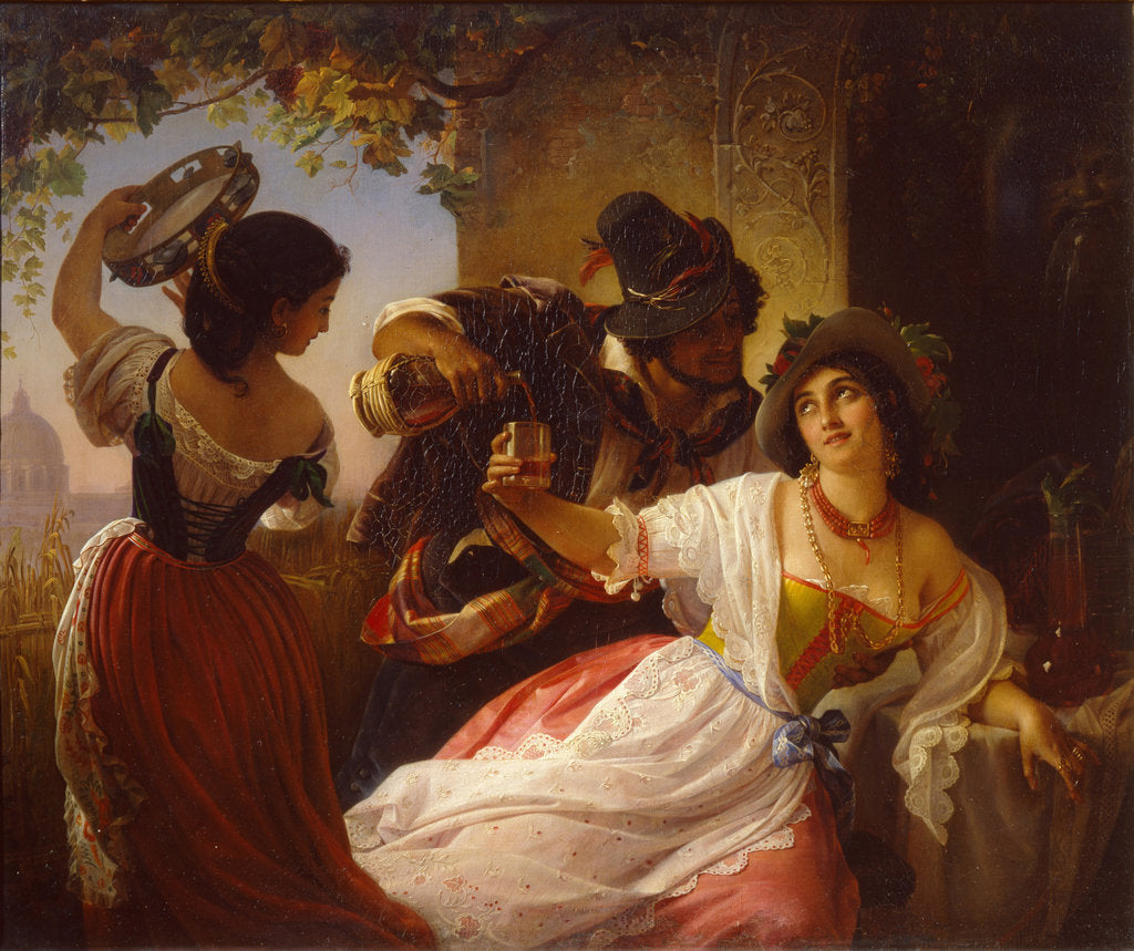 Detail of October Celebration in Rome, 1851 by Pimen Nikitich Orlov