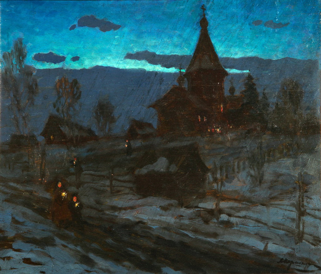 Detail of Christmas Eve, 1910s by Alexander Stepanovich Pershin