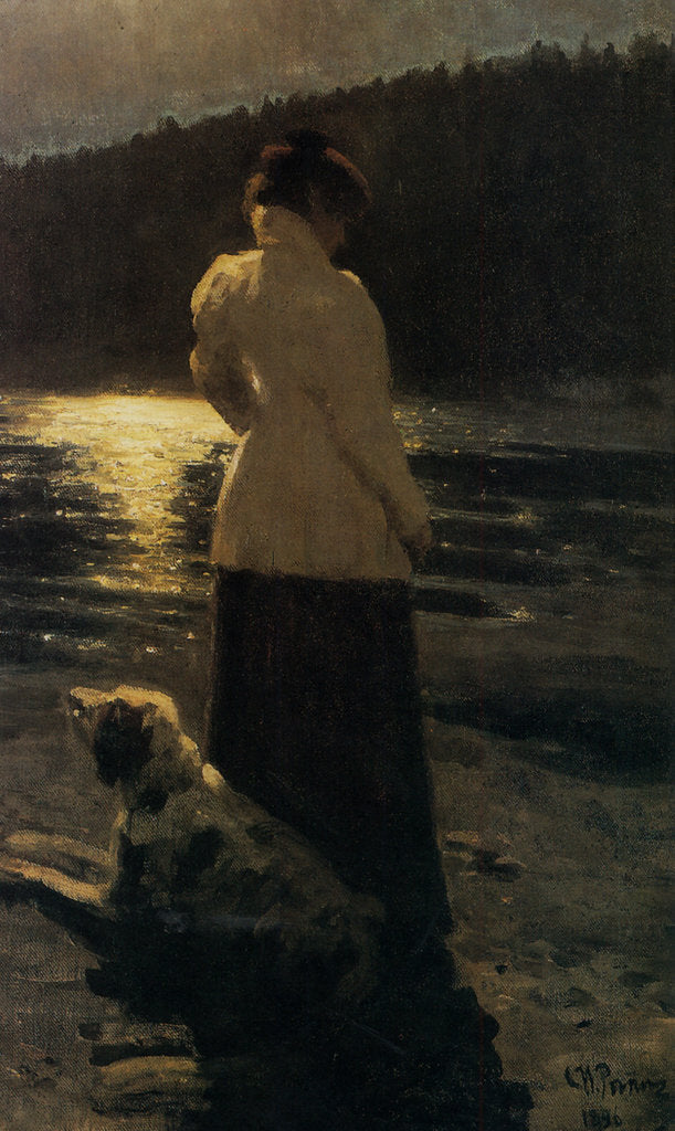 Detail of Moonlit night, 1896 by Ilya Yefimovich Repin