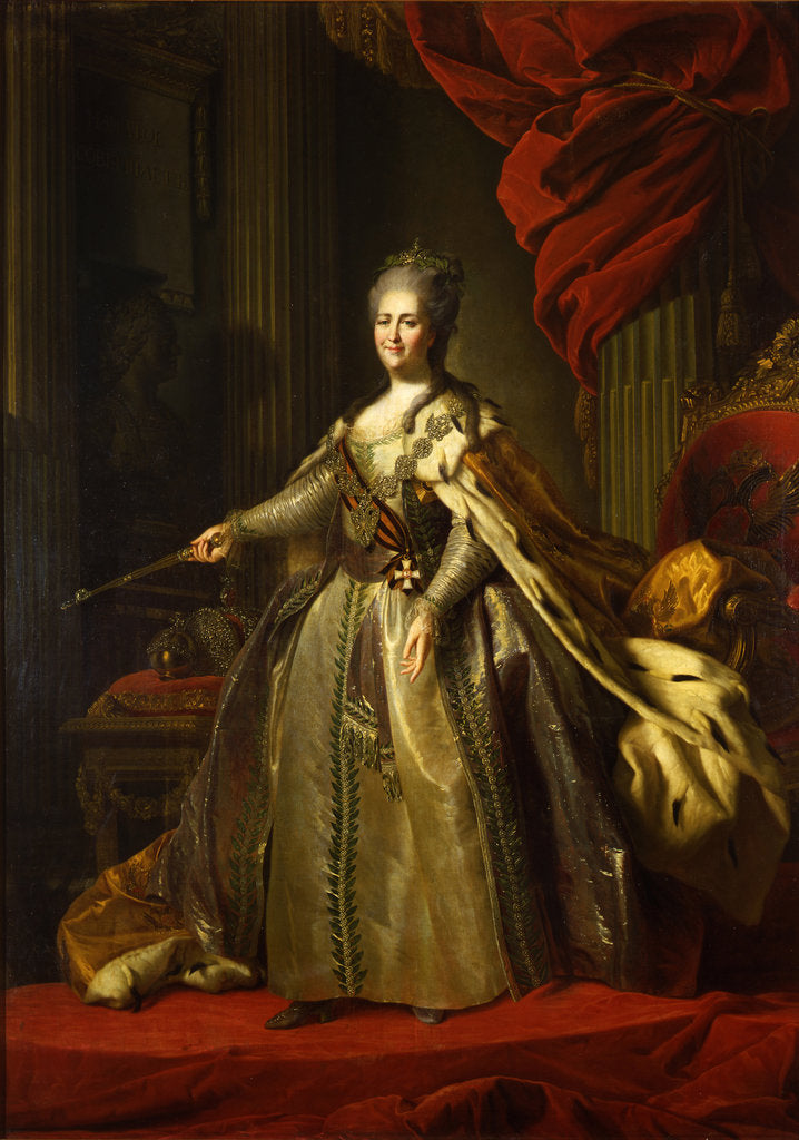 Detail of Portrait of Empress Catherine II, 1775-1780 by Fyodor Stepanovich Rokotov