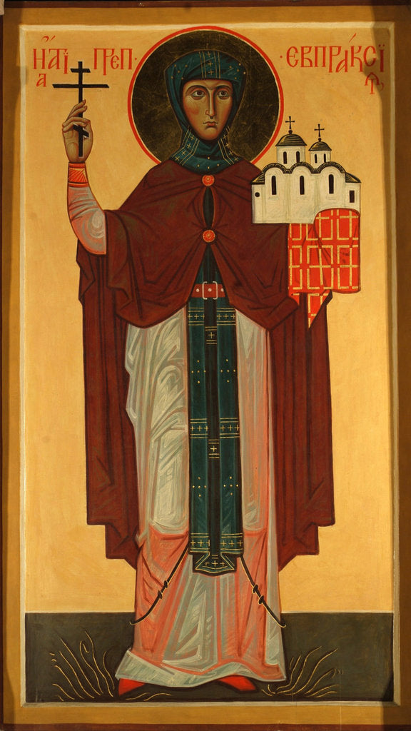 Detail of Saint Eupraxia, Princess of Pskov by Russian icon
