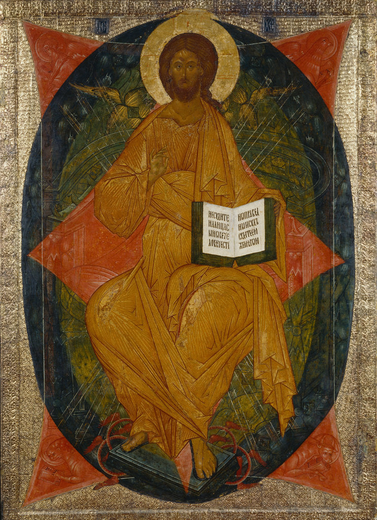 Detail of Christ in Majesty by Russian icon