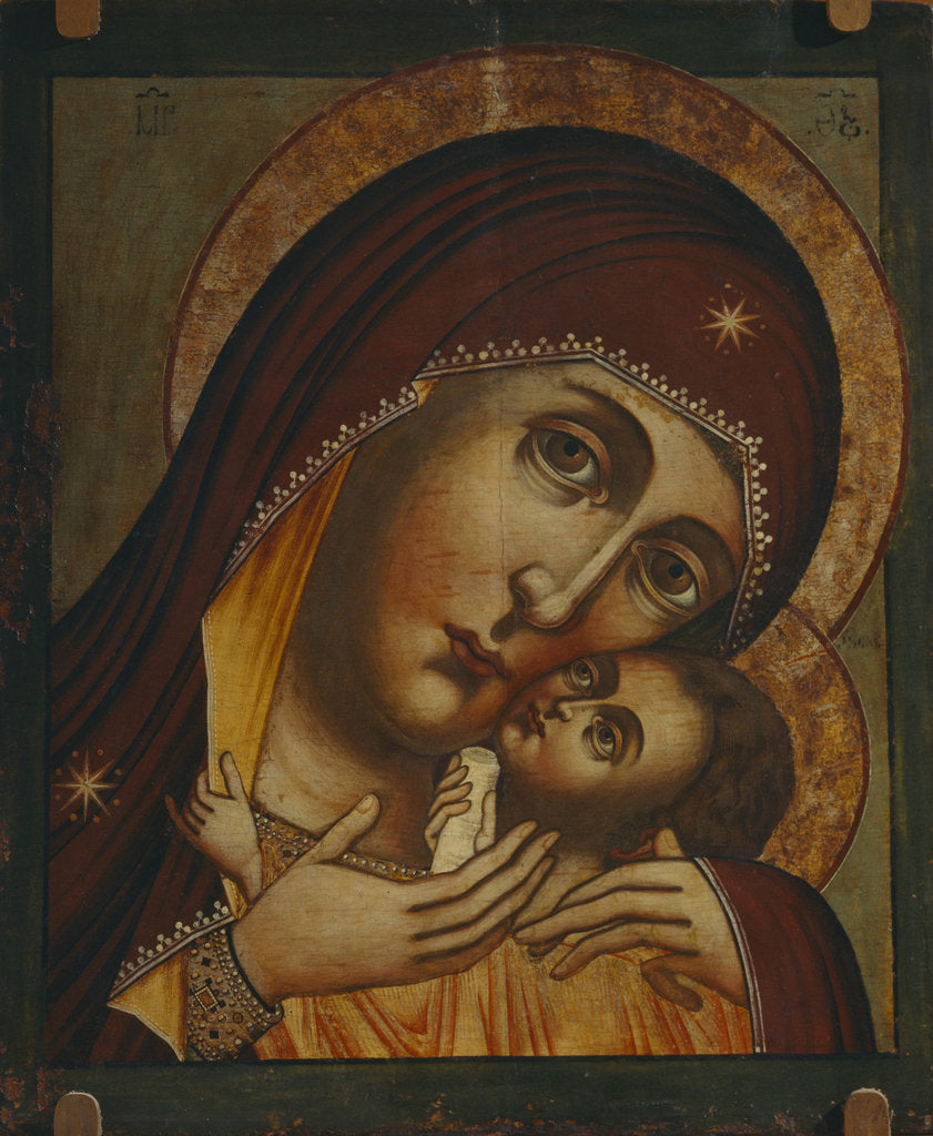 Detail of Our Lady of Korsun (Korsunskaya), 17th century by Russian icon