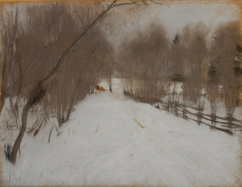 Detail of Winter Road to Domotkanovo, 1904 by Valentin Alexandrovich Serov