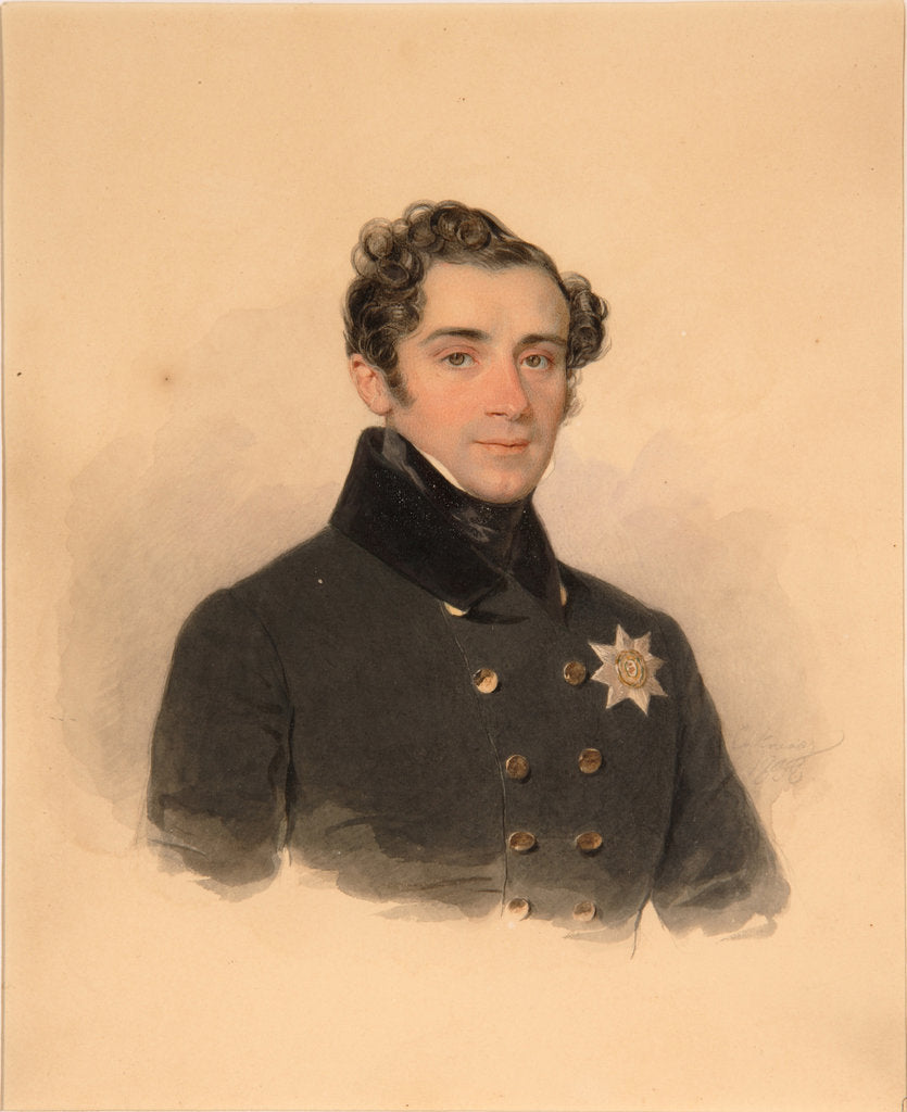 Detail of Portrait of Prince Alexander Fyodorovich Golitsyn, 1838 by Pyotr Fyodorovich Sokolov