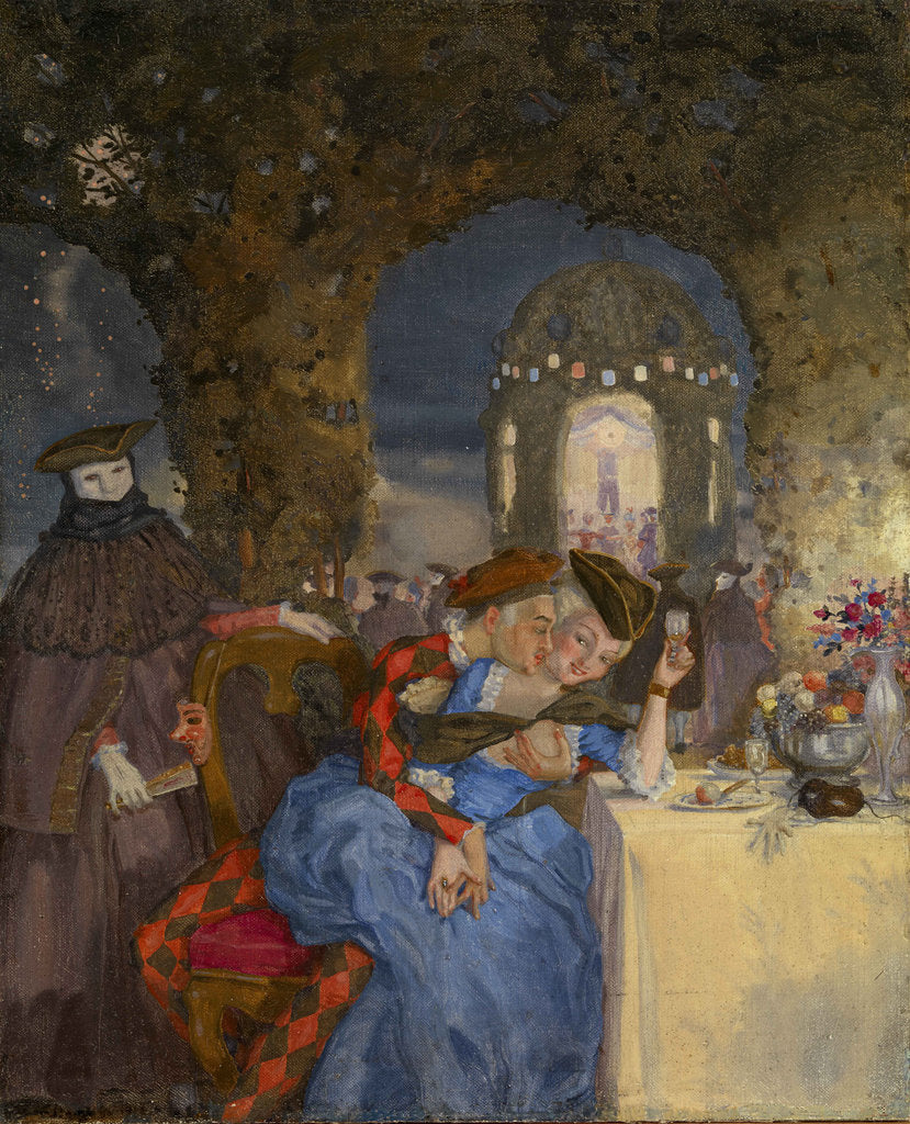 Detail of Rendezvous, c. 1918 by Konstantin Andreyevich Somov