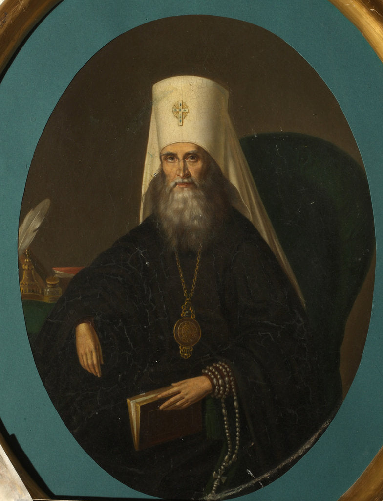 Detail of Portrait of the Metropolitan Filaret of Moscow, 1860s by Nikolai Danilovich Sprevitch