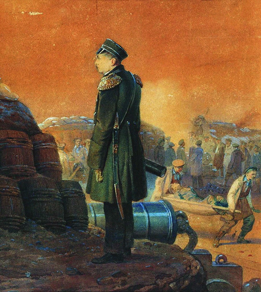 Detail of Admiral Pavel Nakhimov on the Bastion, 1855 by Vasily Timm