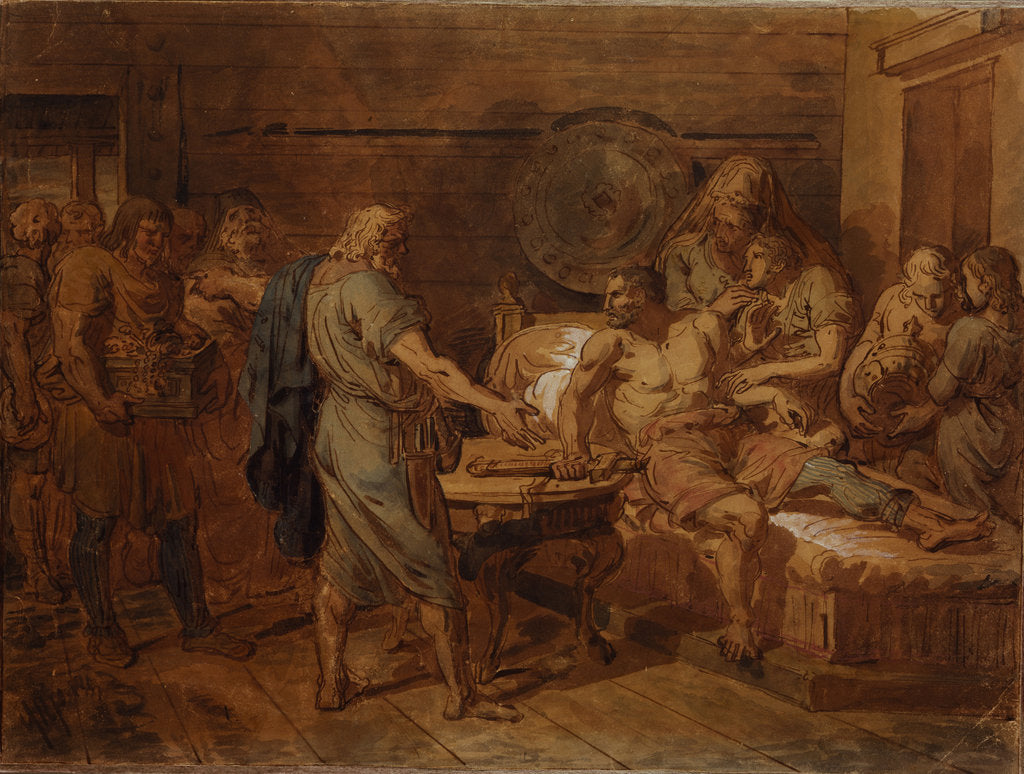 Detail of Kuzma Minins appeal to the prince Dmitry Pozharsky, 1800s by Grigori Ivanovich Ugryumov