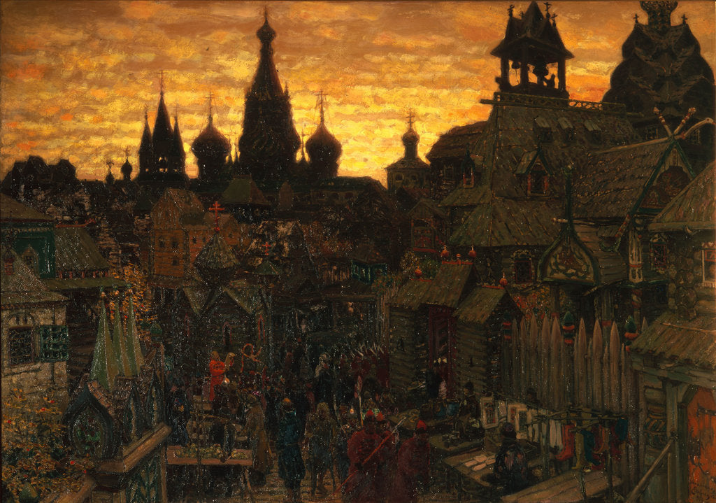 Detail of Ancient Moskow. Street in Kitay-gorod in the 17 century, 1900 by Appolinari Mikhaylovich Vasnetsov