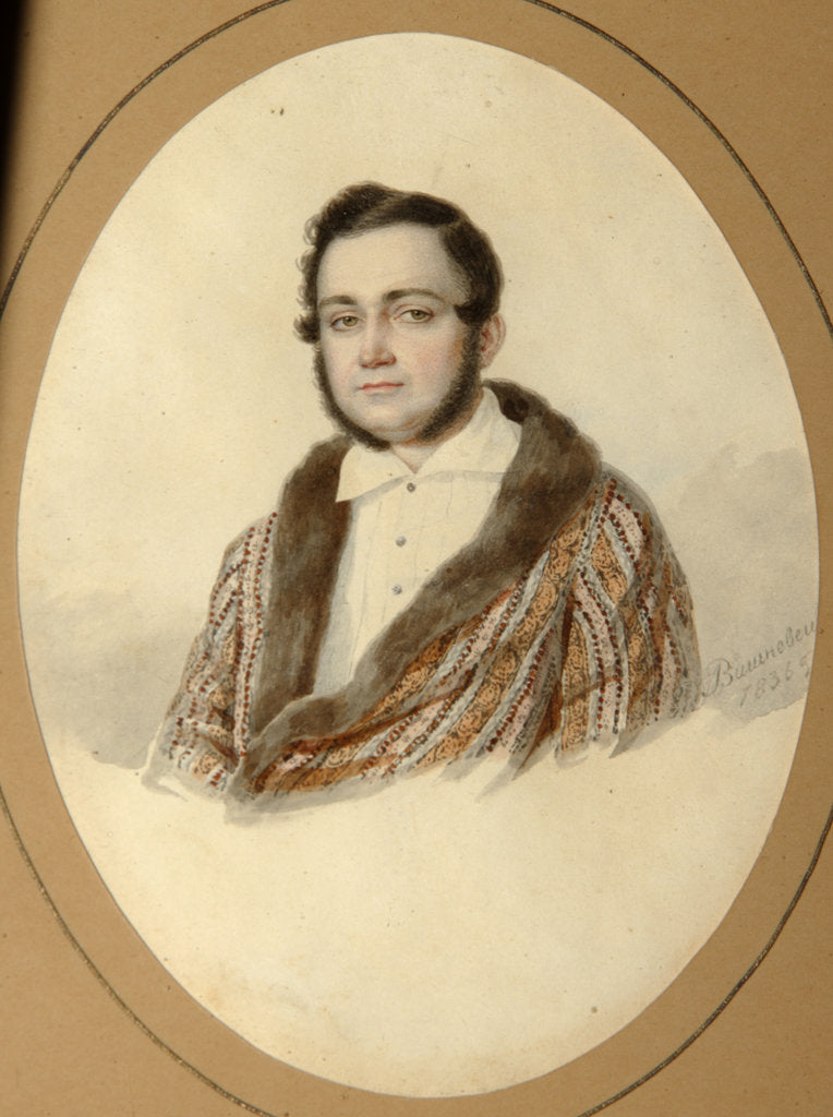Detail of Portrait of Yakov Nikolayevich Kalinovsky, 1836 by Mikhail Prokopyevich Vishnevitsky
