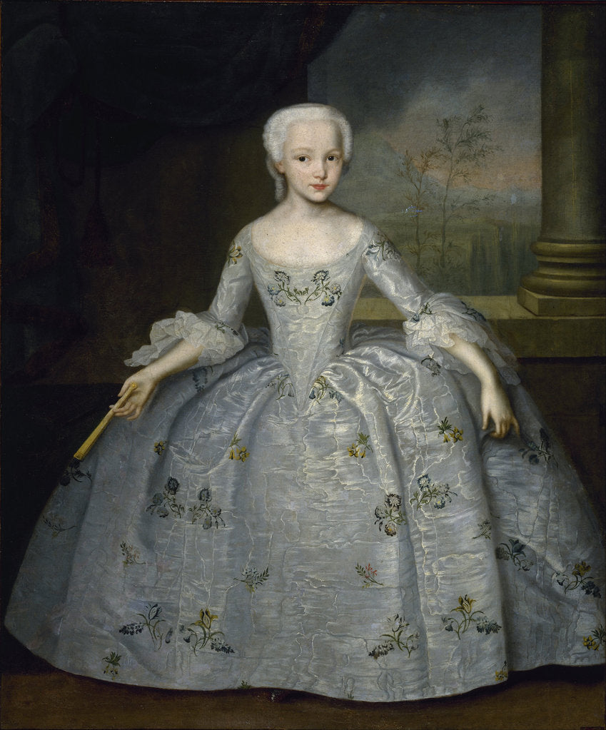 Detail of Portrait of Sarah Eleanore von Fermor, c. 1750 by Ivan Yakovlevich Vishnyakov