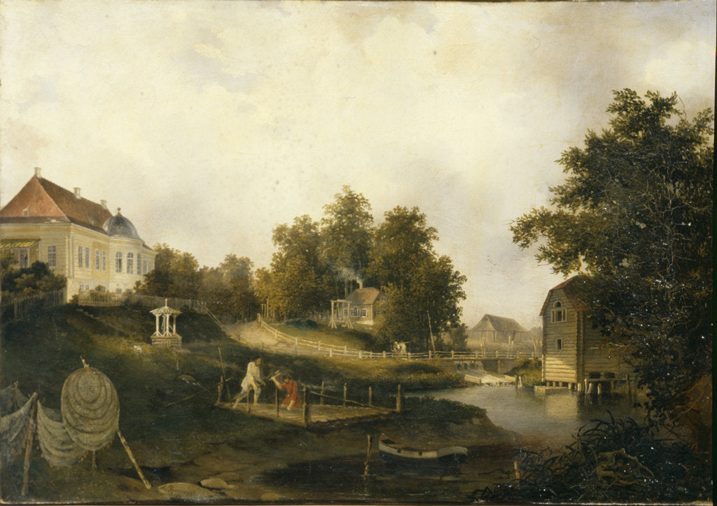 Detail of View in the Modest Rezvois country estate Marienhof near Petersburg, 1846 by Alexei Yakovlevich Voloskov
