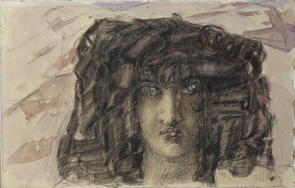 Detail of Demons head. Illustration to the poem The Demon by Mikhail Lermontov, 1890-1891 by Mikhail Alexandrovich Vrubel