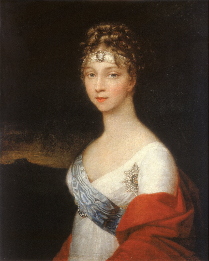 Detail of Portrait of Empress Elizabeth Alexeievna, Princess Louise of Baden, after 1806 by Anonymous
