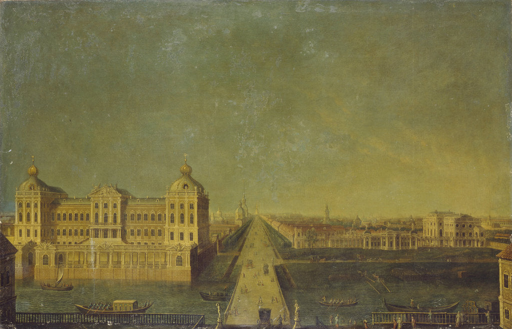 Detail of View of the Nevsky Prospekt from the Anichkov Palace with the Shuvalovs House, Second Half of the 18th cen by Anonymous