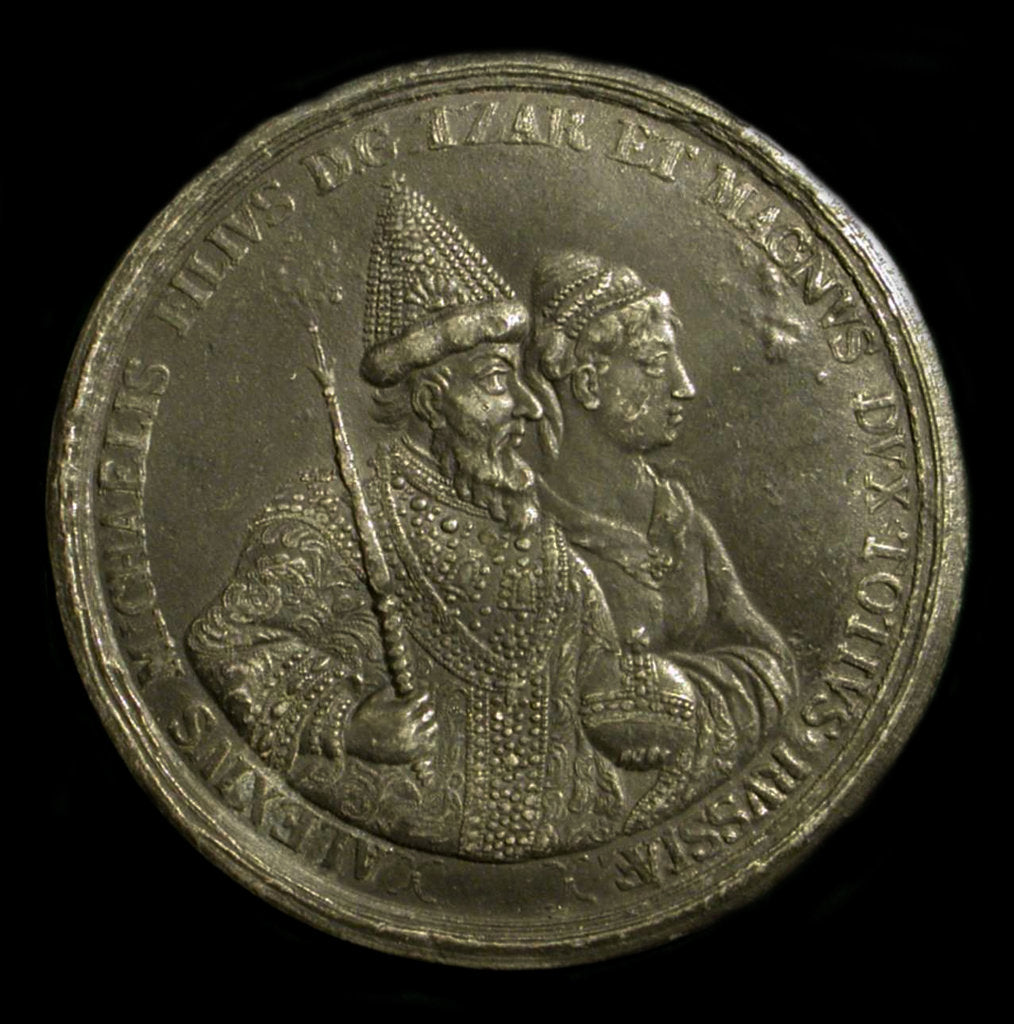 Detail of Medal Tsar Alexis I of Russia (to celebrate the birth of Peter the Great), ca 1775 by Anonymous