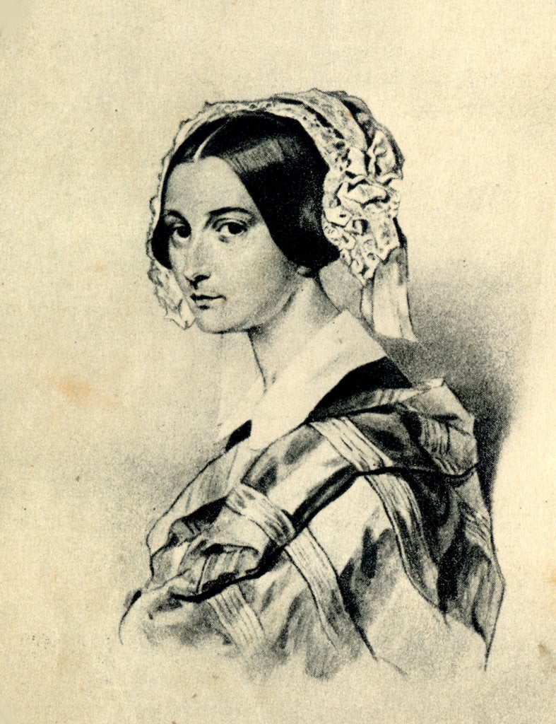 Detail of Portrait of Alexandra Smirnova-Rosset. After a drawing by P. Sokolov by Anonymous
