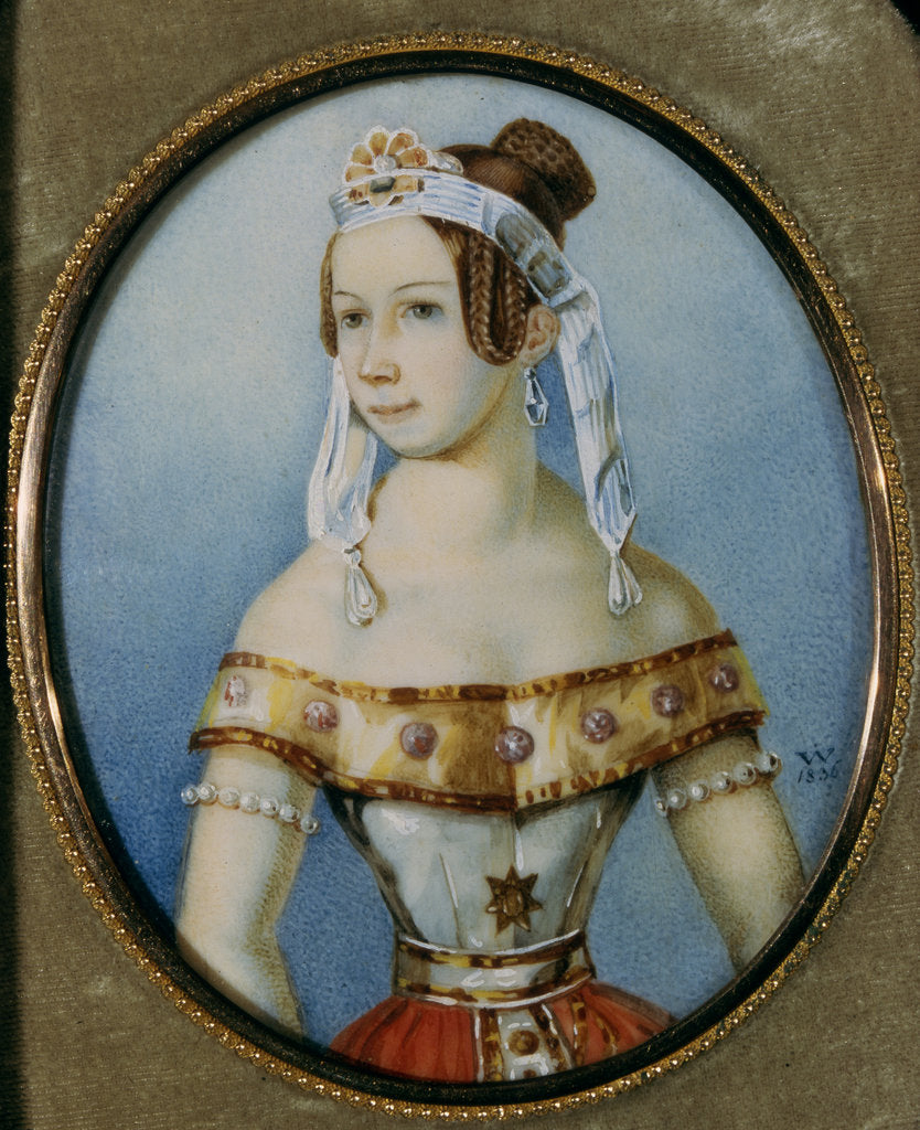 Detail of Portrait of the ballerina Varvara Volkova, 1836 by Anonymous