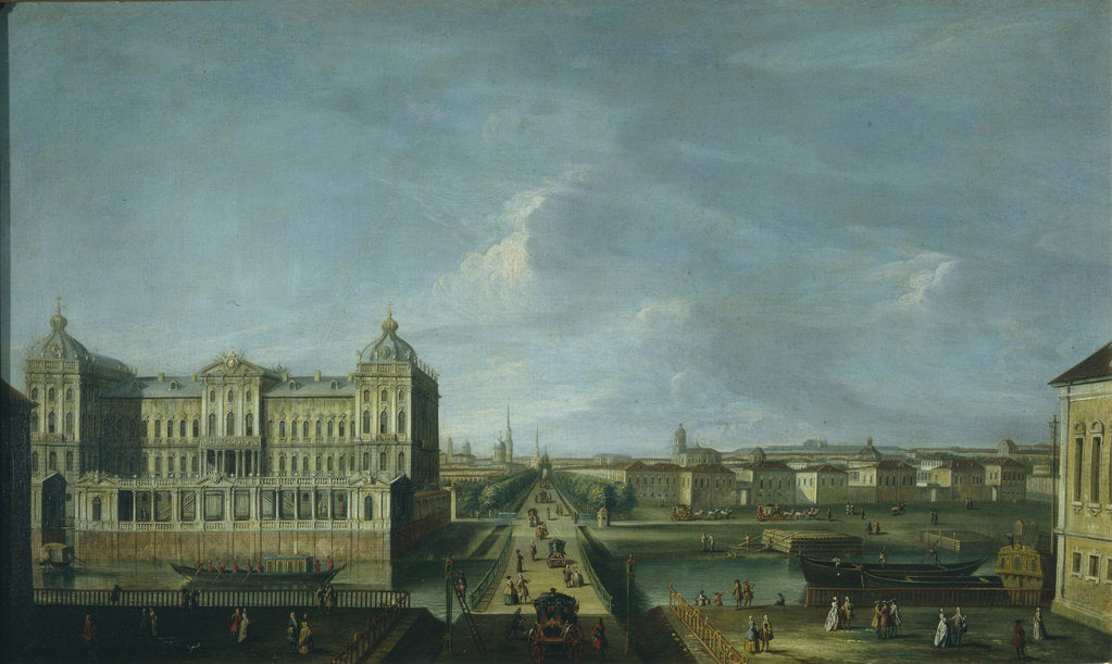 Detail of View of the Nevsky Prospekt and the Anichkov Palace, Second Half of the 18th cen by Anonymous