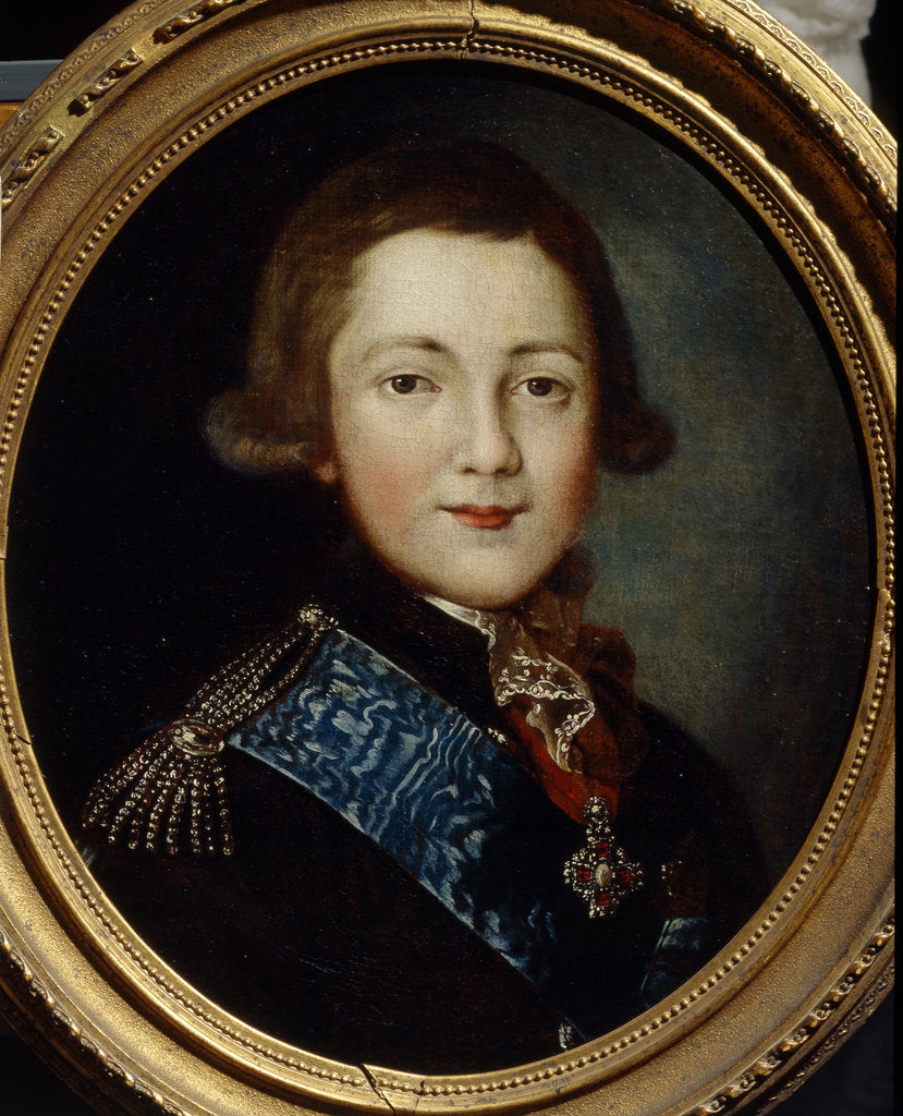 Detail of Portrait of Grand Duke Alexander Pavlovich of Russia by 18th century Anonymous