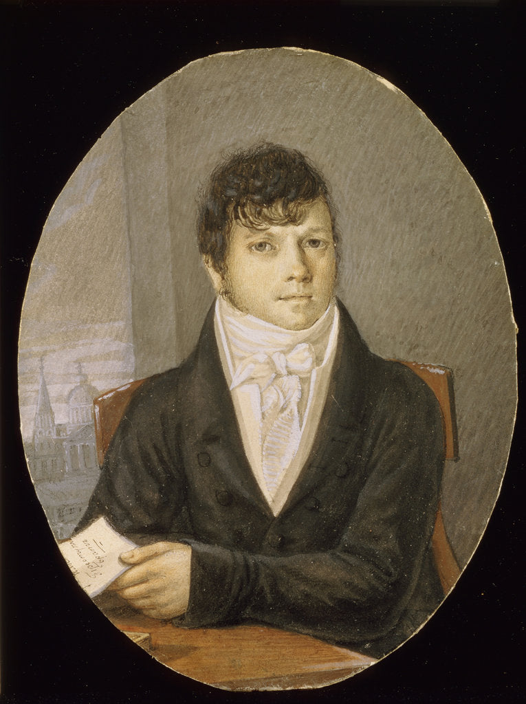 Detail of Portrait of the dancer, ballet master and script writer Ivan Valberkh by 18th century Anonymous