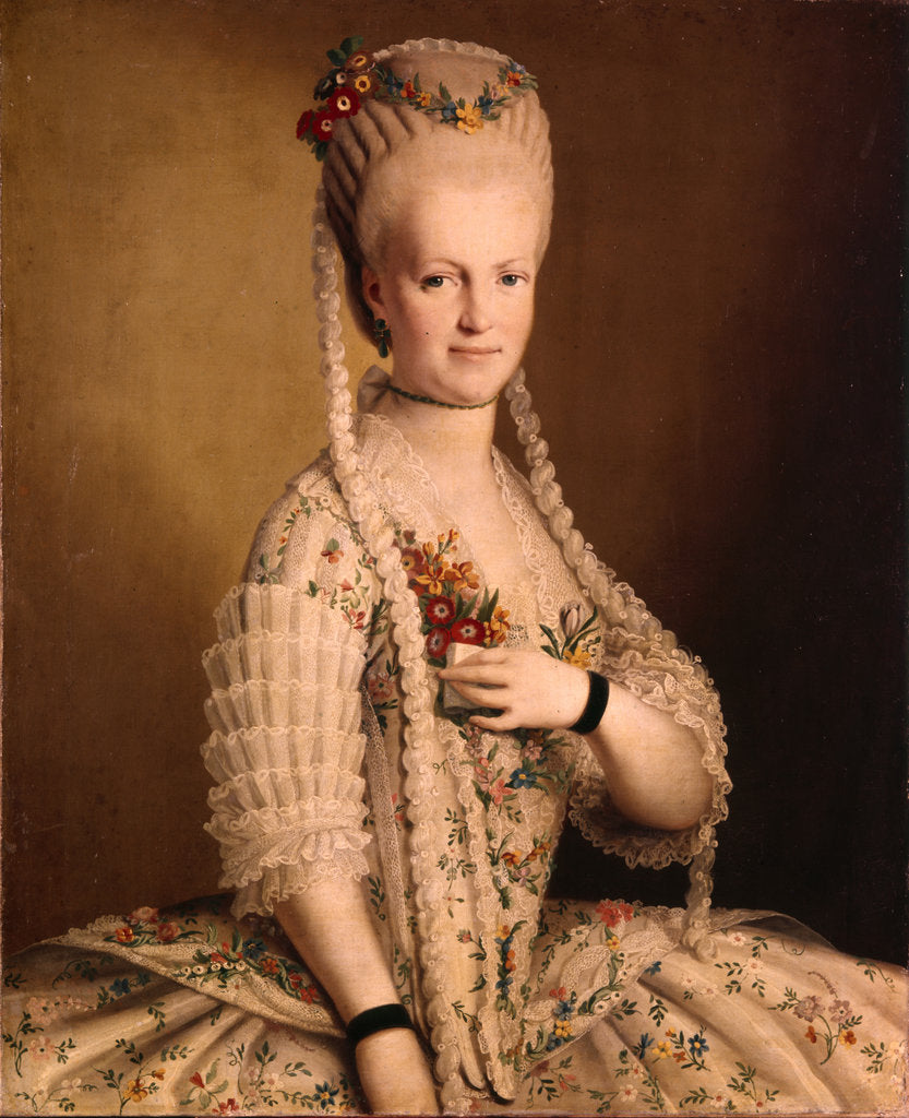 Detail of Portrait of Sarah Greigh (1752?1793), wife of Admiral Samuel Greigh, 1775 by 18th century Anonymous