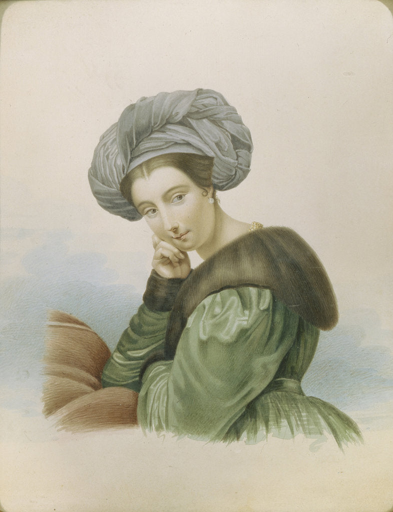 Detail of Portrait of the actress Ekaterina Semyonova, Early 19th cen by 18th century Anonymous
