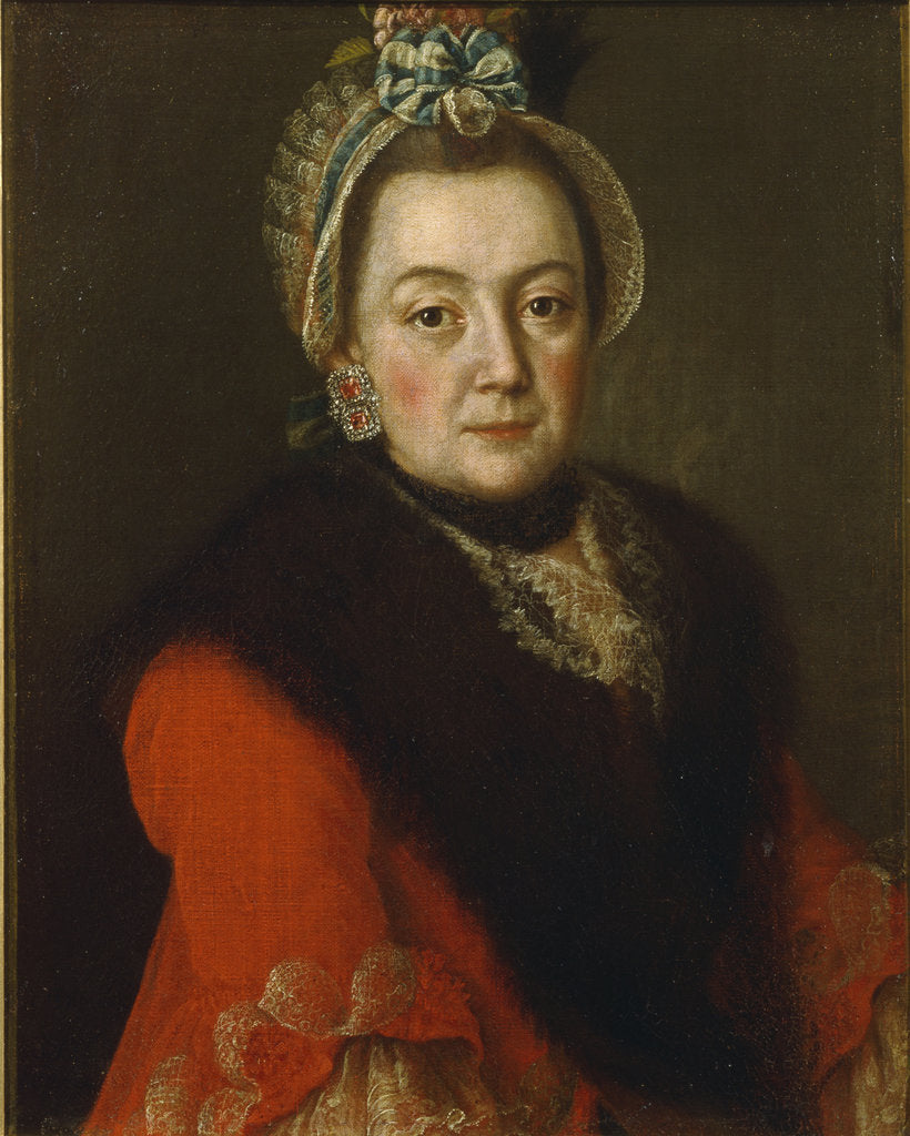 Detail of Portrait of Anna Ivanovna Kolycheva, 1768 by Alexei Petrovich Antropov