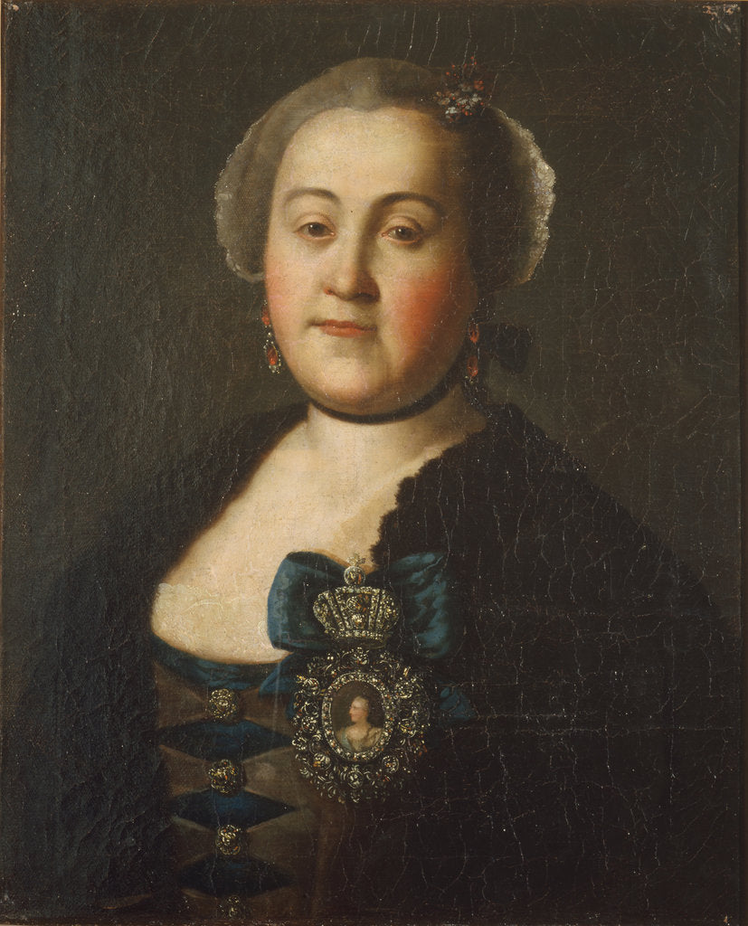 Detail of Portrait of Countess Agrippina Leontievna Apraxina, End of 1750s by Alexei Petrovich Antropov
