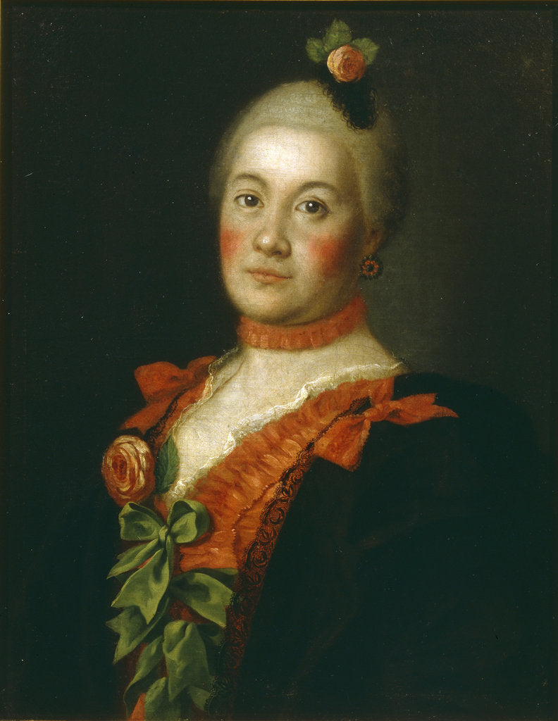 Detail of Portrait of Countess Tatyana Alexeyevna Trubetskaya, 1761 by Alexei Petrovich Antropov