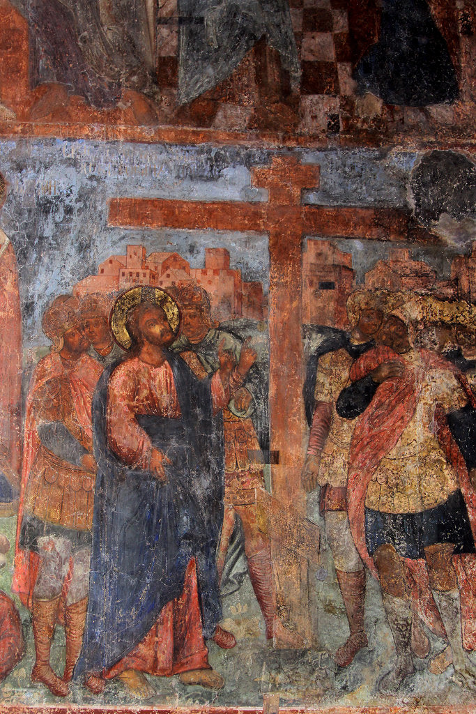 Detail of Fresco in the Cathedral of Our Lady of the Sign, Novgorod, Early 18th cen by Ivan Yakovlevich Bakhmatov