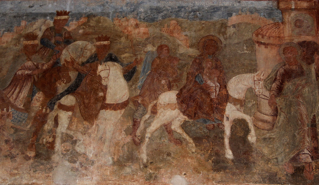 Detail of Fresco in the Cathedral of Our Lady of the Sign, Novgorod, Early 18th cen by Ivan Yakovlevich Bakhmatov