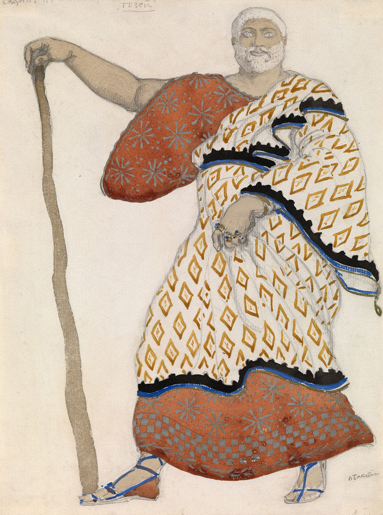 Detail of Costume design for drama Oedipus at Colonus by Sophocles, 1904 by Léon Bakst