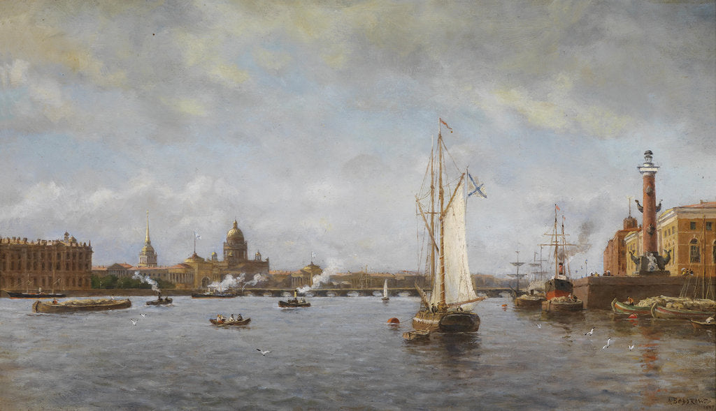 Detail of View of the Neva at the Vasilyevsky Island, 1898 by Alexander Karlovich Beggrov