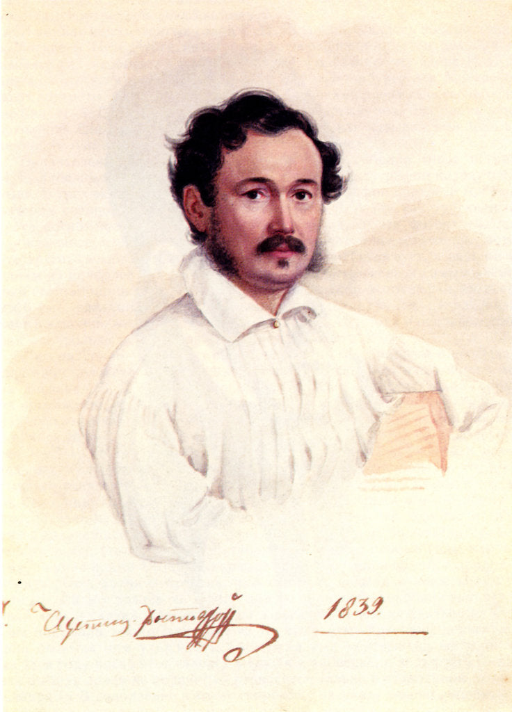 Detail of Portrait of Decembrist Duke Dmitry Shchepin-Rostovsky, 1839 by Nikolai Alexandrovich Bestuzhev