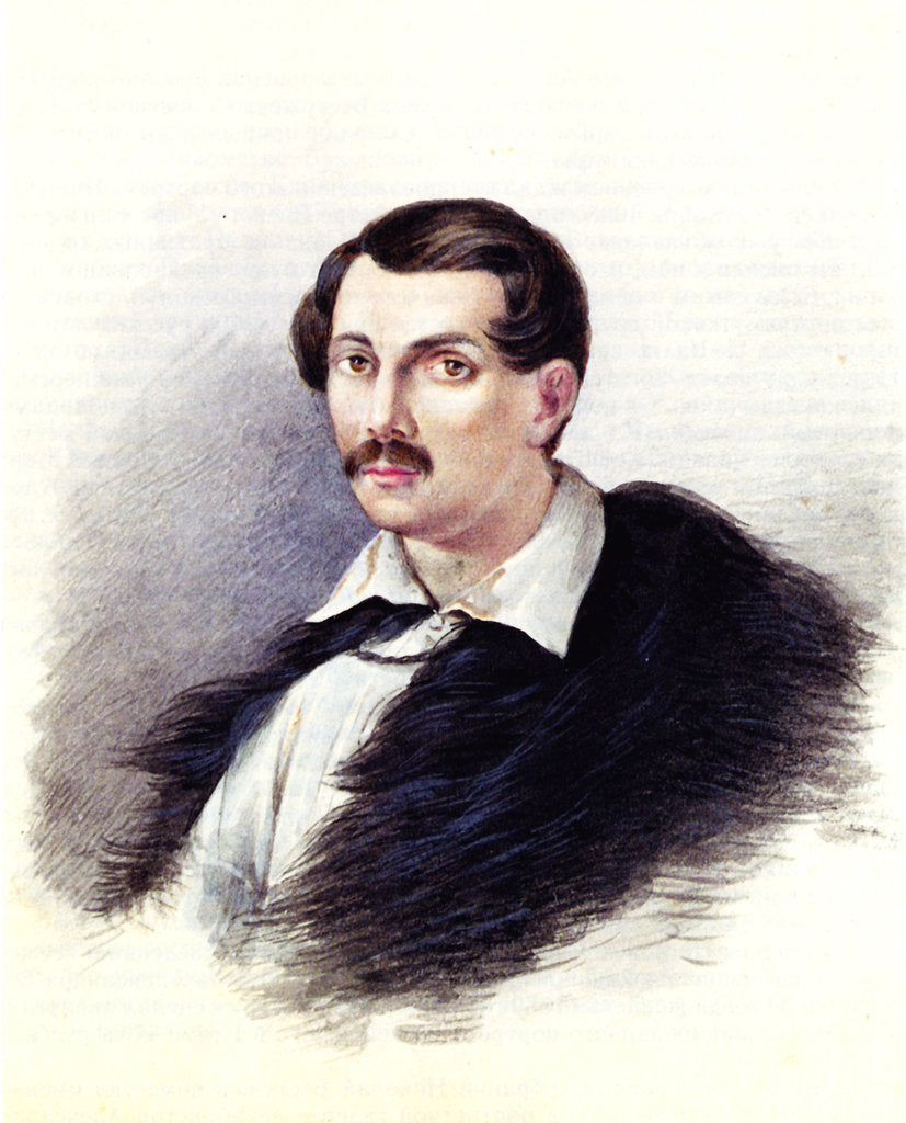 Detail of Portrait of Decembrist Alexander Alexandrovich Bestuzhev, 1839 by Nikolai Alexandrovich Bestuzhev