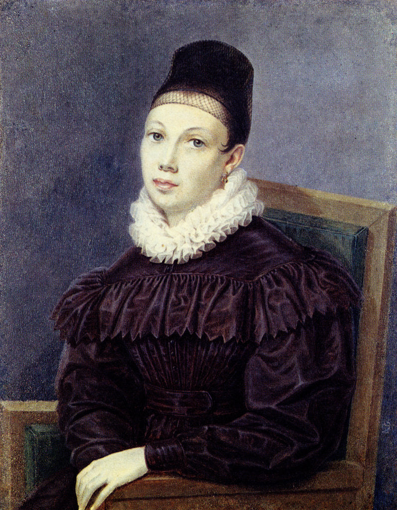 Detail of Portrait of Yelizaveta Petrovna Naryshkina, 1832 by Nikolai Alexandrovich Bestuzhev