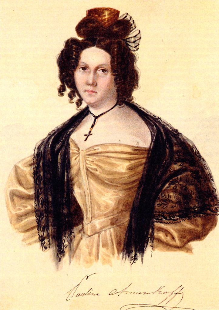 Detail of Portrait of Prasovya Annenkova, wife of Decembrist Iwan Annenkow, 1836 by Nikolai Alexandrovich Bestuzhev