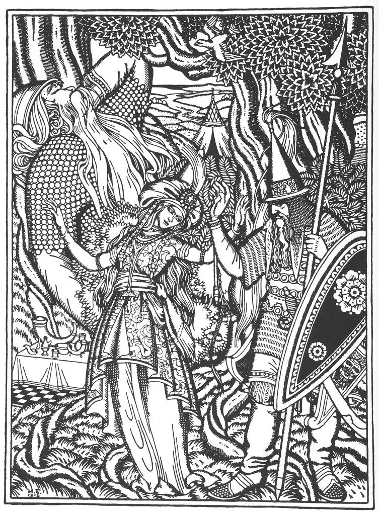 Detail of Ilya Muromets and Svyatogors wife, 1912 by Ivan Yakovlevich Bilibin