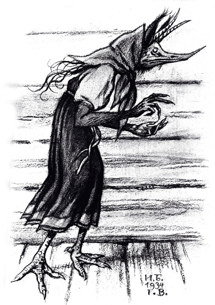 Detail of Kikimora, 1934 by Ivan Yakovlevich Bilibin