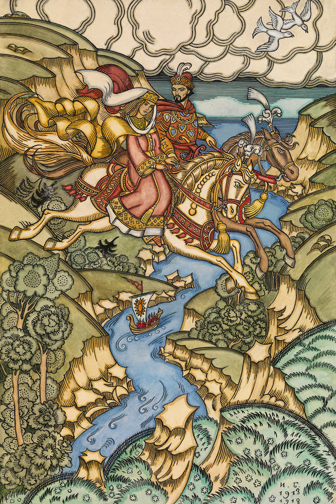 Detail of Illustration for the Fairy tale Marya Morevna, 1913-1915 by Ivan Yakovlevich Bilibin