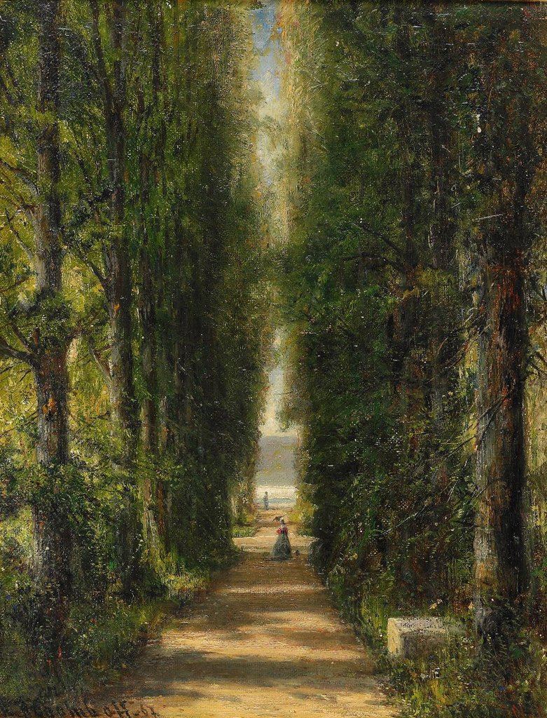 Detail of The Avenue, 1867 by Alexei Petrovich Bogolyubov