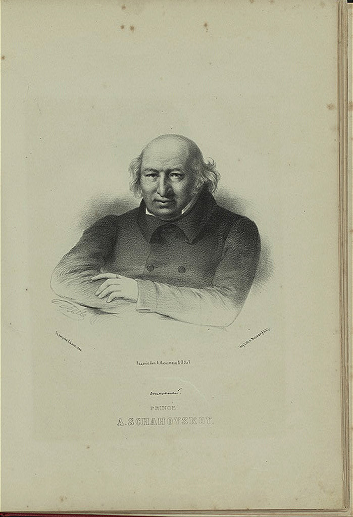Detail of Portrait of the author Prince Alexander Shakhovskoi, 1860s by Pyotr Fyodorovich Borel