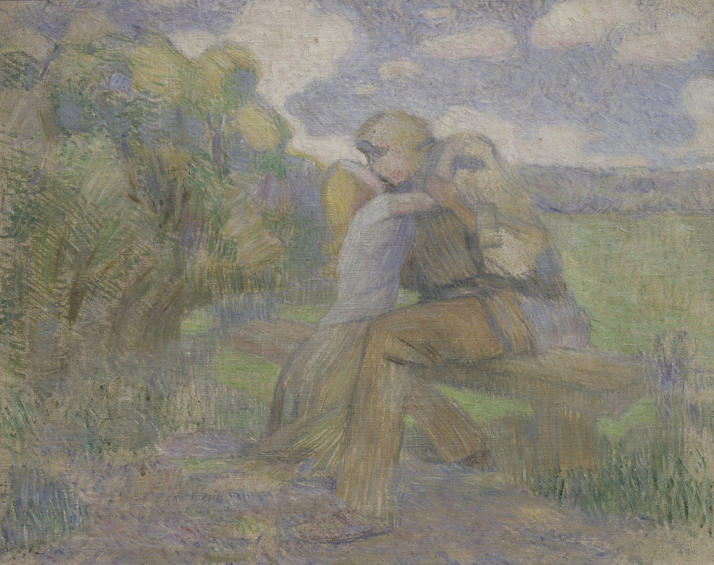 Detail of The Kiss, 1897 by Viktor Elpidiforovich Borisov-Musatov