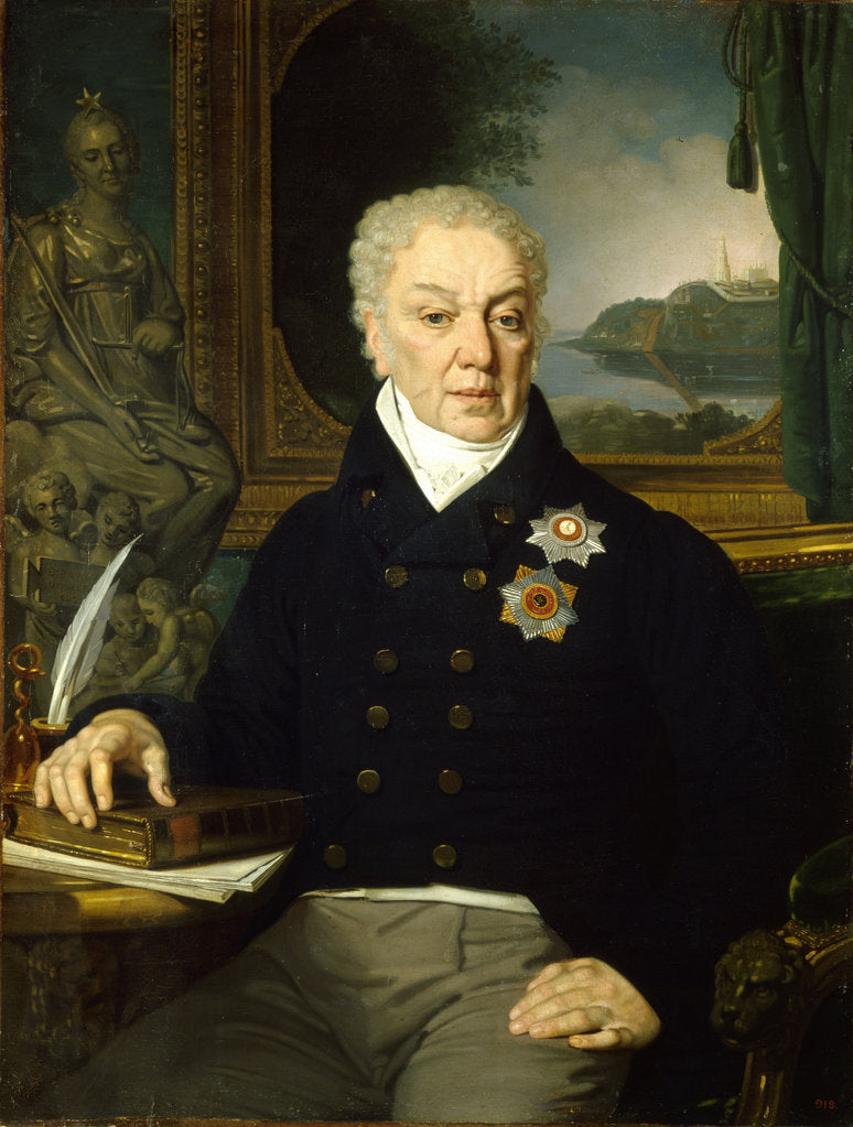 Detail of Portrait of the Secretary of State Dmitri Prokofievich Troshchinsky, 1819 by Vladimir Lukich Borovikovsky