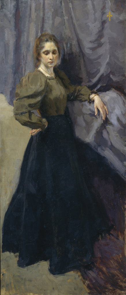 Detail of Portrait of the painter Yelizaveta Martynova, 1896 by Osip Emmanuilovich Braz