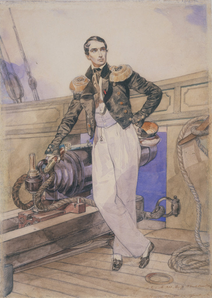 Detail of Vladimir Alexeyevich Kornilov aboard the brig Themistocles, 1835 by Karl Pavlovich Briullov