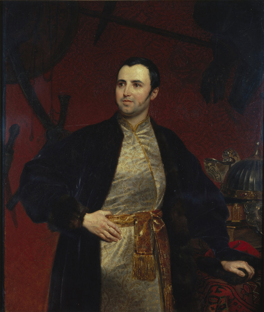 Detail of Portrait of Prince Mikhail Andreyevich Obolensky, 1846 by Karl Pavlovich Briullov