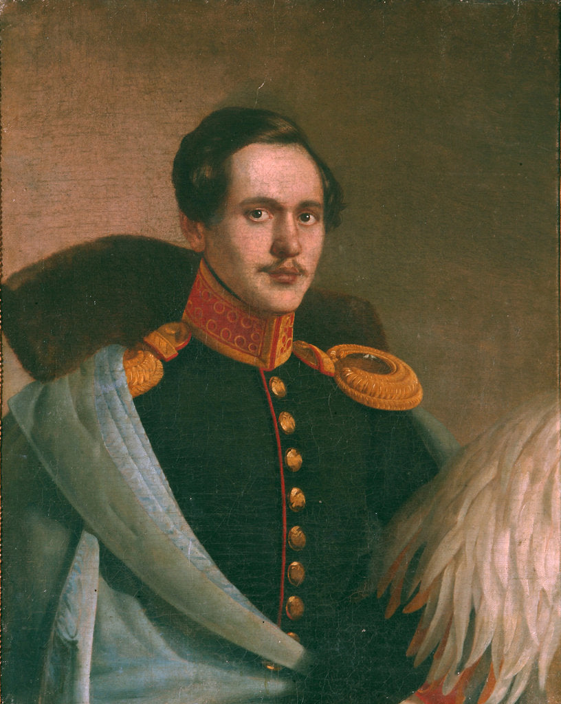 Detail of Portrait of the poet Mikhail Lermontov, 1834 by Philipp Osipovich Budkin